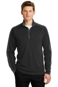 Sport-Wick Textured Colorblock 1/4-Zip Pullover -Jiffyshirts Sales Store 151c7f1433290e