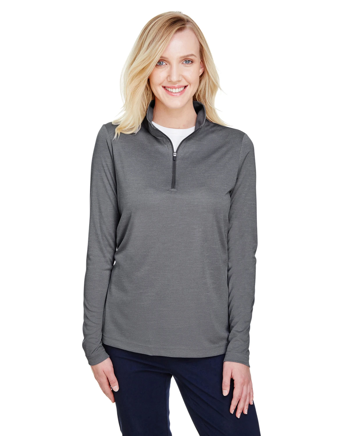 Ladies' Zone Sonic Heather Performance Quarter-Zip 3 Ladies' Zone Sonic Heather Performance Quarter-Zip