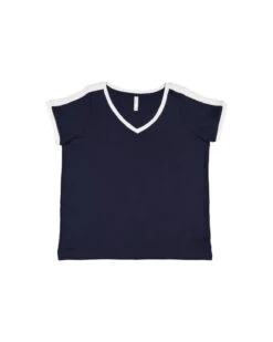 Ladies' Curvy Soccer Ringer T-Shirt -Jiffyshirts Sales Store 159c998fda28c7