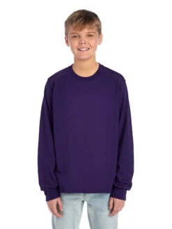 Jerzees Youth Unisex 5.6 Oz. DRI-POWER® ACTIVE Long-Sleeve T-Shirt 29 Jerzees Youth Unisex 5.6 Oz. DRI-POWER® ACTIVE Long-Sleeve T-Shirt -Jiffyshirts Sales Store 1680065996 29BLR Deep Purple FRONT 0353 1200x1600