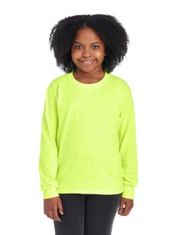 Jerzees Youth Unisex 5.6 Oz. DRI-POWER® ACTIVE Long-Sleeve T-Shirt 24 Jerzees Youth Unisex 5.6 Oz. DRI-POWER® ACTIVE Long-Sleeve T-Shirt -Jiffyshirts Sales Store 1680065996 29BLR Safety Green FRONT 0137 1200x1600