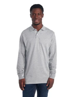 Jerzees Adult Unisex 5.6 Oz. SpotShield™ Long-Sleeve Jersey Polo 16 Jerzees Adult Unisex 5.6 Oz. SpotShield™ Long-Sleeve Jersey Polo -Jiffyshirts Sales Store 1680065996 437MLR Oxford front