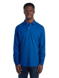 Jerzees Adult Unisex 5.6 Oz. SpotShield™ Long-Sleeve Jersey Polo 21 Jerzees Adult Unisex 5.6 Oz. SpotShield™ Long-Sleeve Jersey Polo -Jiffyshirts Sales Store 1680065996 437MLR Royal front
