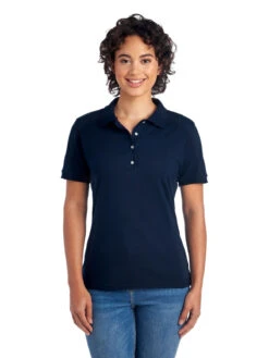 Jerzees Ladies' 5.6 Oz. SpotShield™ Jersey Polo 30 Jerzees Ladies' 5.6 Oz. SpotShield™ Jersey Polo -Jiffyshirts Sales Store 1680065996 437WR JNavy front