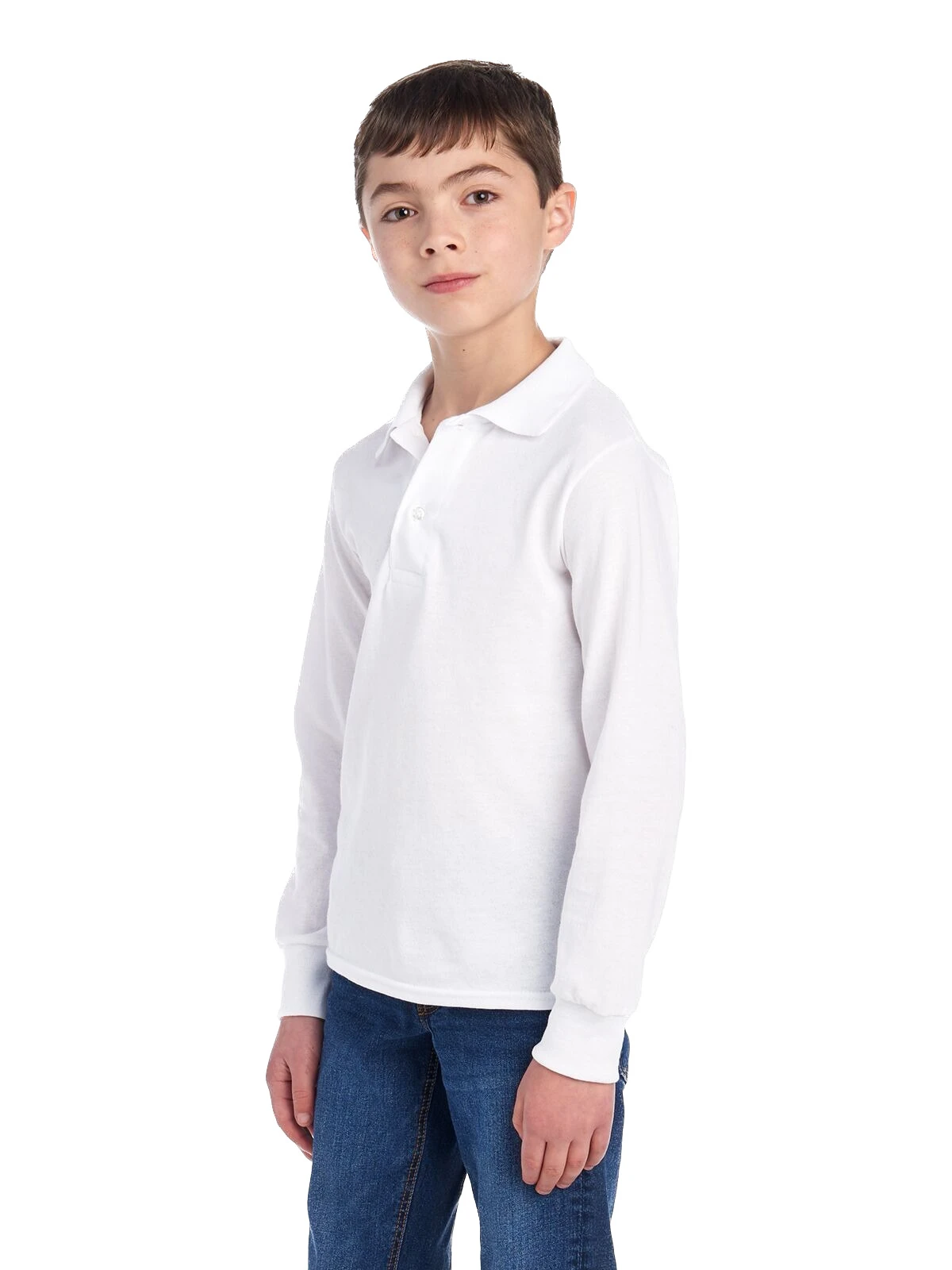 Jerzees Youth Unisex 5.6 Oz. SpotShield™ Long-Sleeve Jersey Polo 4 Jerzees Youth Unisex 5.6 Oz. SpotShield™ Long-Sleeve Jersey Polo - Image 2