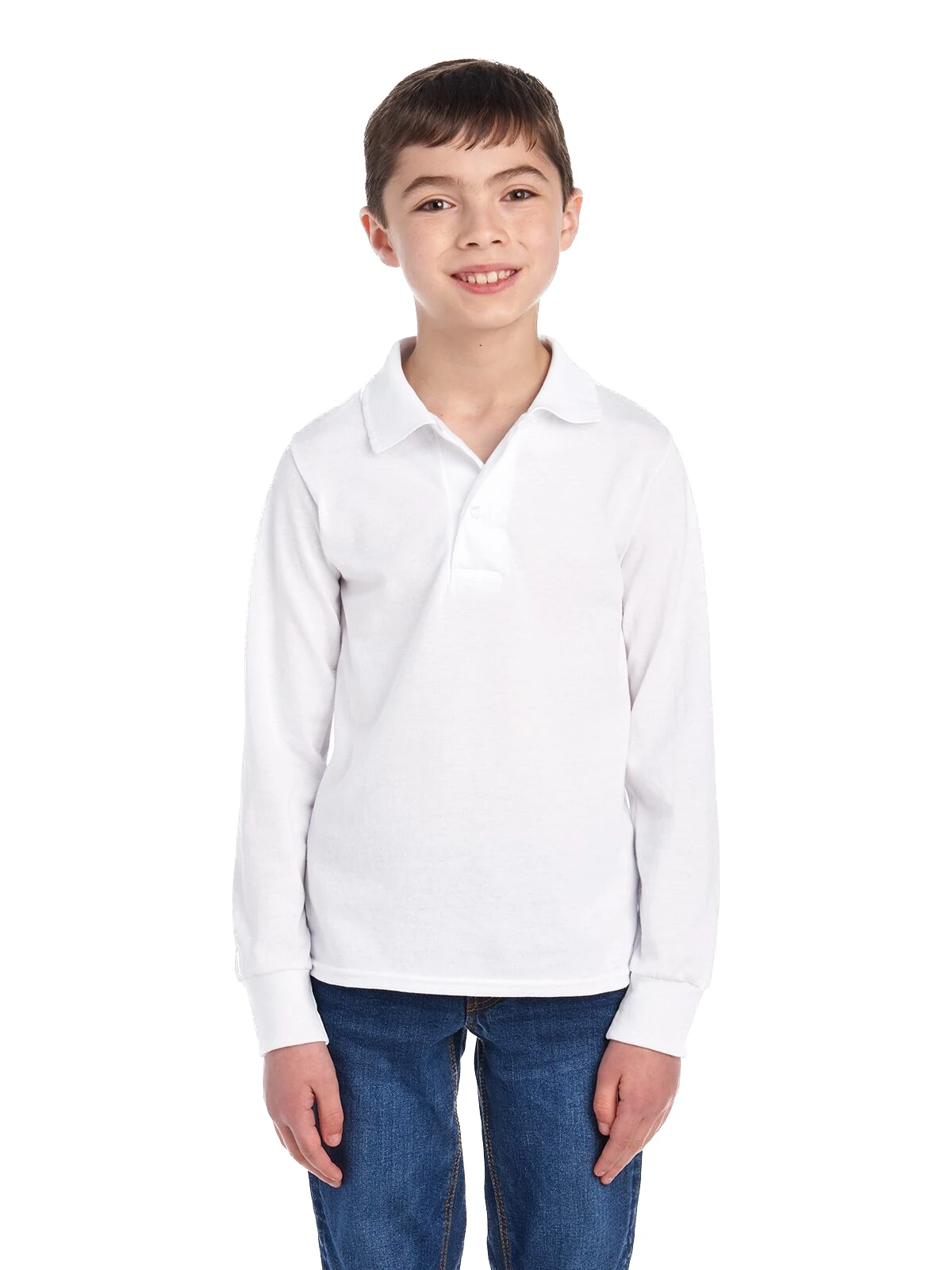 Jerzees Youth Unisex 5.6 Oz. SpotShield™ Long-Sleeve Jersey Polo 3 Jerzees Youth Unisex 5.6 Oz. SpotShield™ Long-Sleeve Jersey Polo