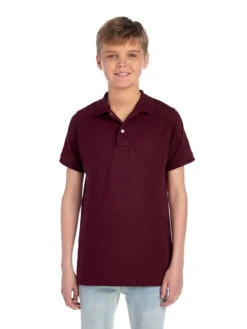Jerzees Youth Unisex 5.6 Oz. SpotShield™ Jersey Polo 27 Jerzees Youth Unisex 5.6 Oz. SpotShield™ Jersey Polo -Jiffyshirts Sales Store 1680065996 437YR Maroon FRONT 0446 1200x1600