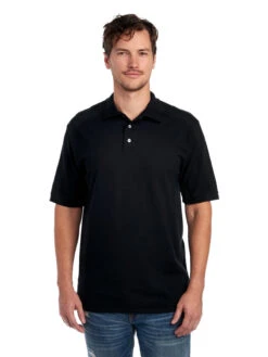 Jerzees Adult Unisex 6.5 Oz. Premium 100% Ringspun Cotton Piqué Polo 18 Jerzees Adult Unisex 6.5 Oz. Premium 100% Ringspun Cotton Piqué Polo -Jiffyshirts Sales Store 1680065996 443MR Black front