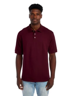 Jerzees Adult Unisex 6.5 Oz. Premium 100% Ringspun Cotton Piqué Polo 20 Jerzees Adult Unisex 6.5 Oz. Premium 100% Ringspun Cotton Piqué Polo -Jiffyshirts Sales Store 1680065996 443MR Maroon front