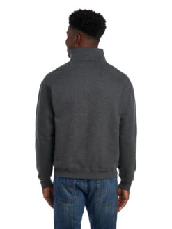 Jerzees Adult Unisex 9.5 Oz. Super Sweats® NuBlend® Fleece Quarter-Zip Pullover -Jiffyshirts Sales Store 1680065996 4528MR BlackHeather back