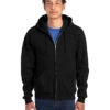 Jerzees Adult Unisex 9.5 Oz., Super Sweats® NuBlend® Fleece Full-Zip Hood -Jiffyshirts Sales Store 1680065996 4999MR Black front
