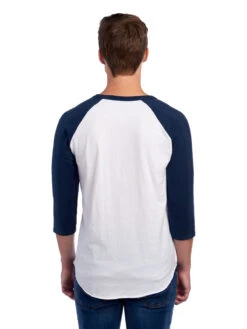 Jerzees Adult Unisex 5.2 Oz., Premium Blend Raglan Baseball T-Shirt 14 Jerzees Adult Unisex 5.2 Oz., Premium Blend Raglan Baseball T-Shirt -Jiffyshirts Sales Store 1680065996 560RR White JNavy back