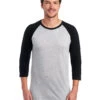 Jerzees Adult Unisex 4.5 Oz. TRI-BLEND Baseball Raglan 2 Jerzees Adult Unisex 4.5 Oz. TRI-BLEND Baseball Raglan -Jiffyshirts Sales Store 1680065996 601RR Oxford BlackHeather front 104659 1200x1600