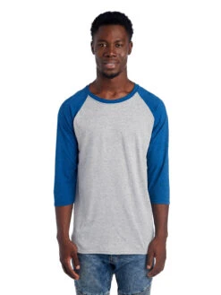 Jerzees Adult Unisex 4.5 Oz. TRI-BLEND Baseball Raglan 19 Jerzees Adult Unisex 4.5 Oz. TRI-BLEND Baseball Raglan -Jiffyshirts Sales Store 1680065996 601RR Oxford TrueBlueHeather front 104674 1200x1600