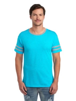 Jerzees Adult Unisex 4.5 Oz. TRI-BLEND Varsity Ringer T-Shirt 19 Jerzees Adult Unisex 4.5 Oz. TRI-BLEND Varsity Ringer T-Shirt -Jiffyshirts Sales Store 1680065996 602MR CaribbeanBlueHeather Oxford front 105166 1200x1600