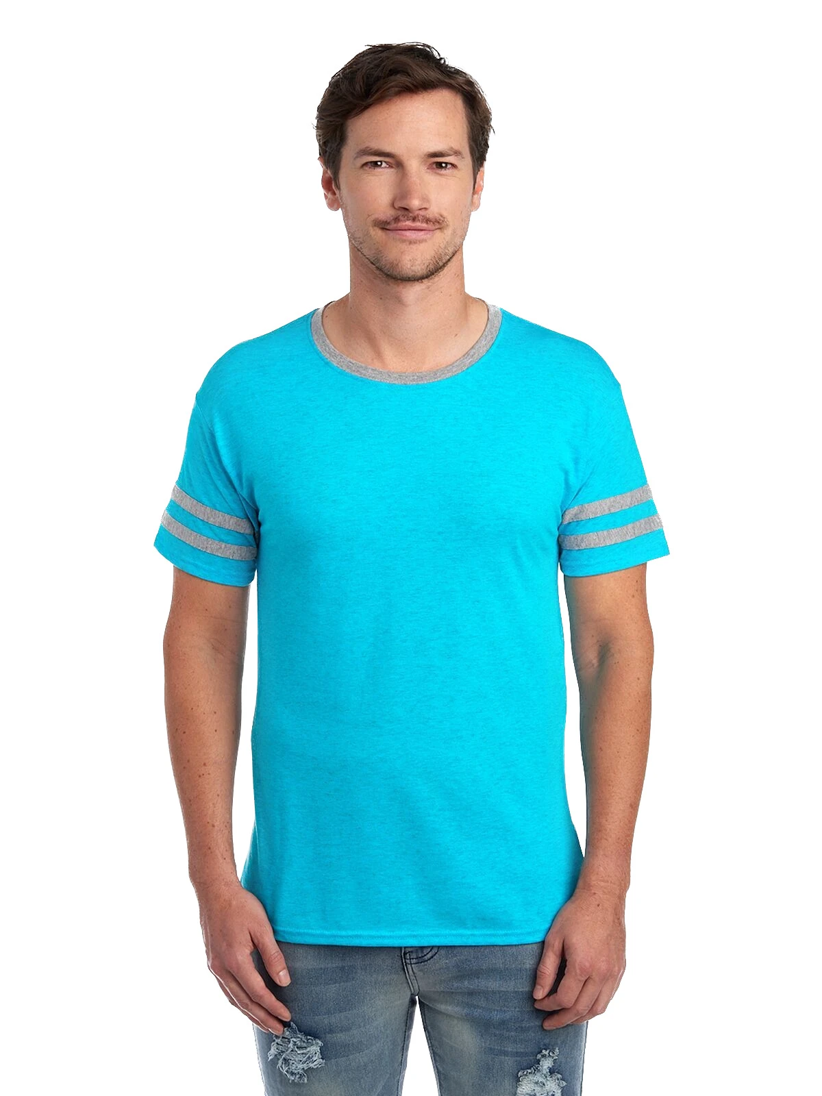 Jerzees Adult Unisex 4.5 Oz. TRI-BLEND Varsity Ringer T-Shirt 11 Jerzees Adult Unisex 4.5 Oz. TRI-BLEND Varsity Ringer T-Shirt - Image 9