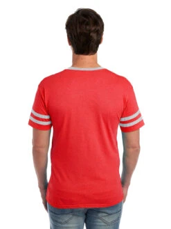 Jerzees Adult Unisex 4.5 Oz. TRI-BLEND Varsity Ringer T-Shirt 13 Jerzees Adult Unisex 4.5 Oz. TRI-BLEND Varsity Ringer T-Shirt -Jiffyshirts Sales Store 1680065996 602MR FieryRed Heather Oxford back 1200x1600