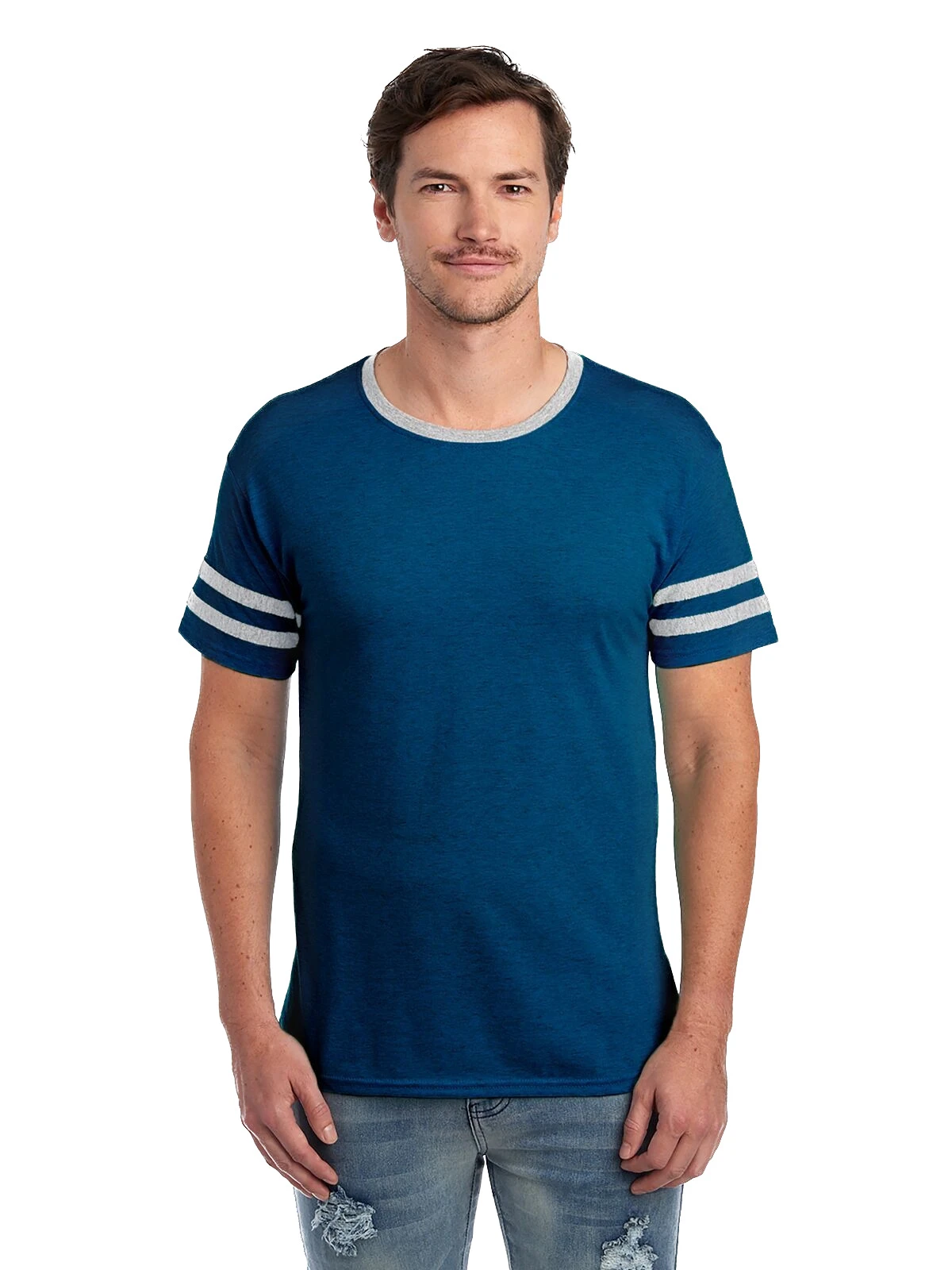 Jerzees Adult Unisex 4.5 Oz. TRI-BLEND Varsity Ringer T-Shirt 9 Jerzees Adult Unisex 4.5 Oz. TRI-BLEND Varsity Ringer T-Shirt - Image 7