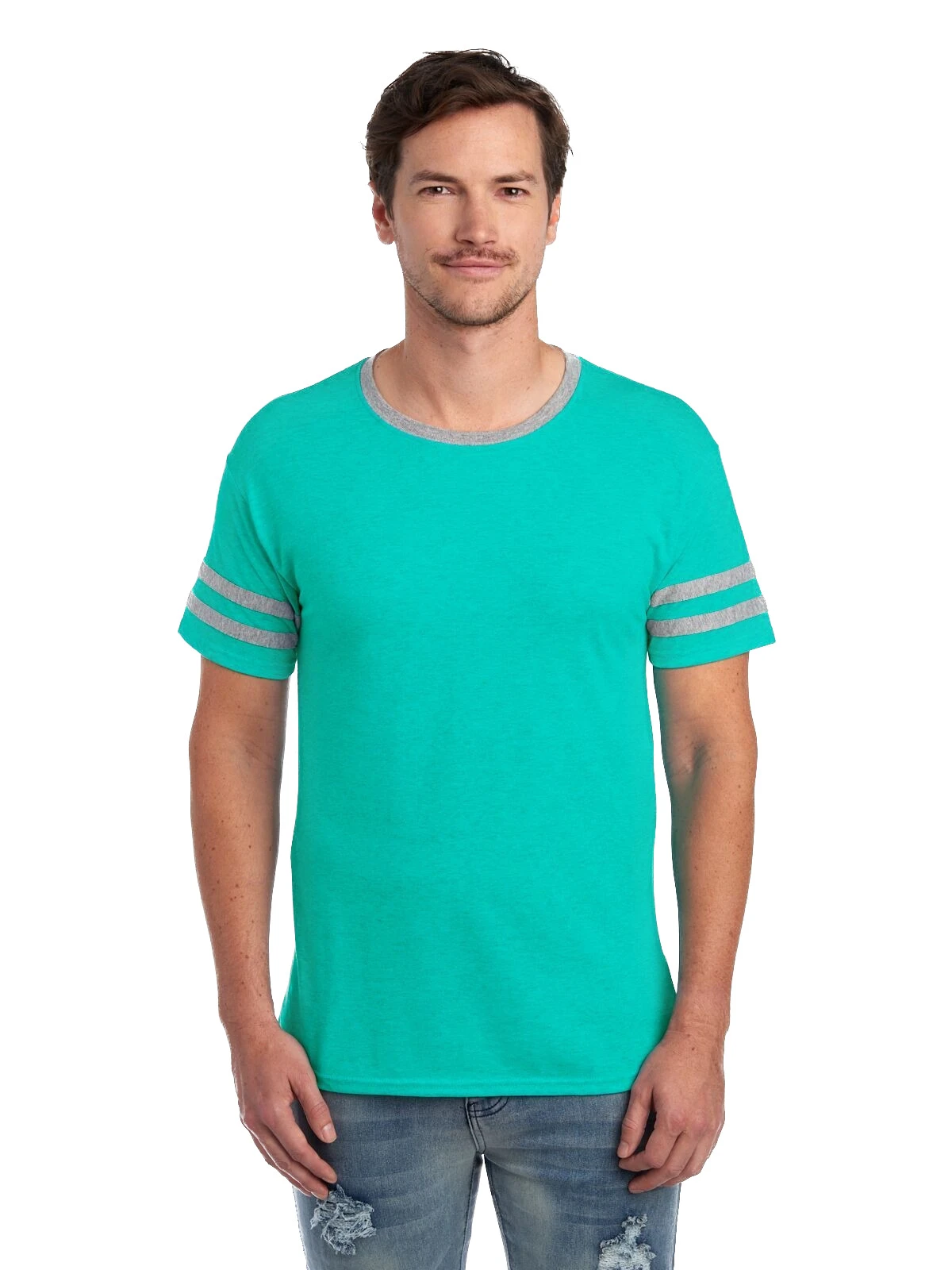 Jerzees Adult Unisex 4.5 Oz. TRI-BLEND Varsity Ringer T-Shirt 10 Jerzees Adult Unisex 4.5 Oz. TRI-BLEND Varsity Ringer T-Shirt - Image 8