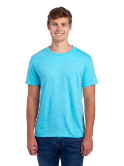 Jerzees Adult Unisex 5.2 Oz., Snow Heather T-Shirt 27 Jerzees Adult Unisex 5.2 Oz., Snow Heather T-Shirt -Jiffyshirts Sales Store 1680065996 88MR CarribeanBlueSnowHeather front