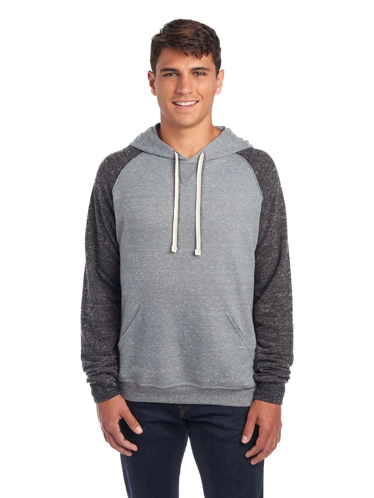 Jerzees Adult Unisex 7.2 Oz., Snow Heather Raglan Hood 7 Jerzees Adult Unisex 7.2 Oz., Snow Heather Raglan Hood - Image 5