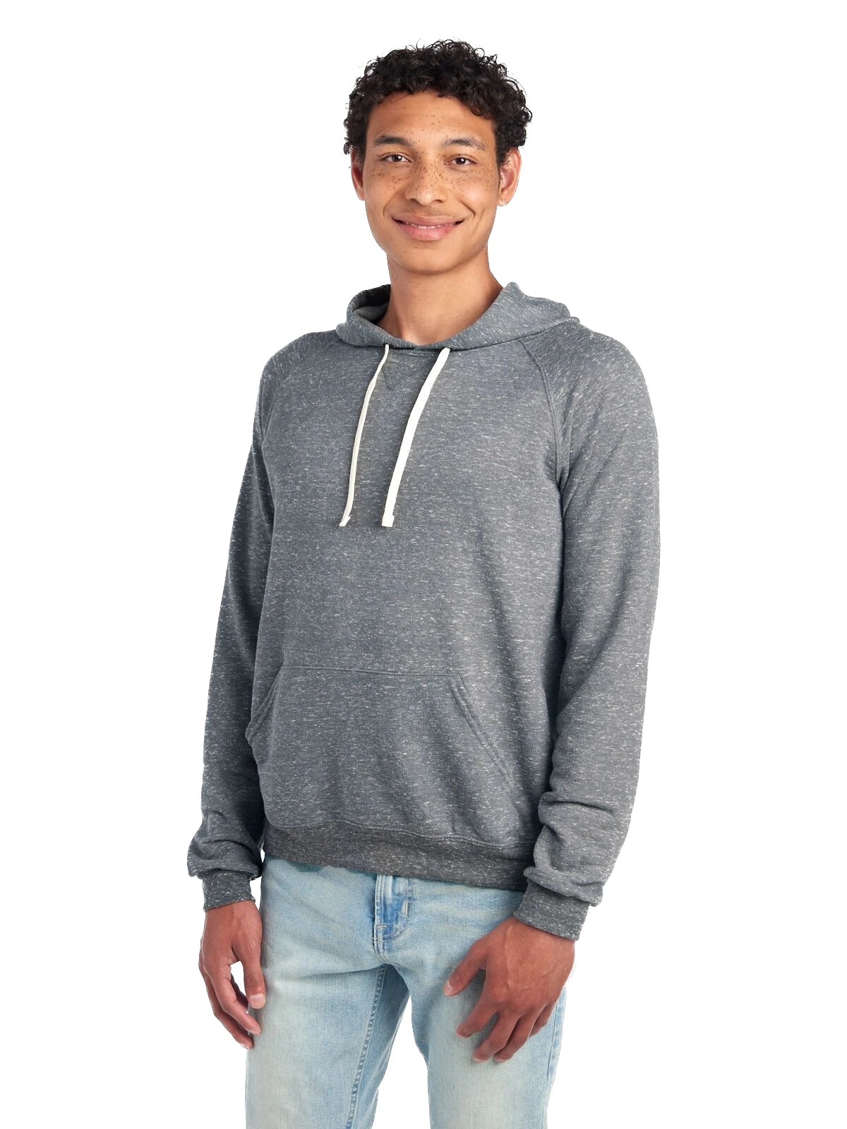 Jerzees Adult Unisex 7.2 Oz., Snow Heather Raglan Hood 4 Jerzees Adult Unisex 7.2 Oz., Snow Heather Raglan Hood - Image 2