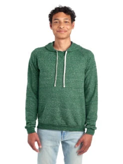 Jerzees Adult Unisex 7.2 Oz., Snow Heather Raglan Hood 21 Jerzees Adult Unisex 7.2 Oz., Snow Heather Raglan Hood -Jiffyshirts Sales Store 1680065996 90MR ForestGreenSnowHeather front