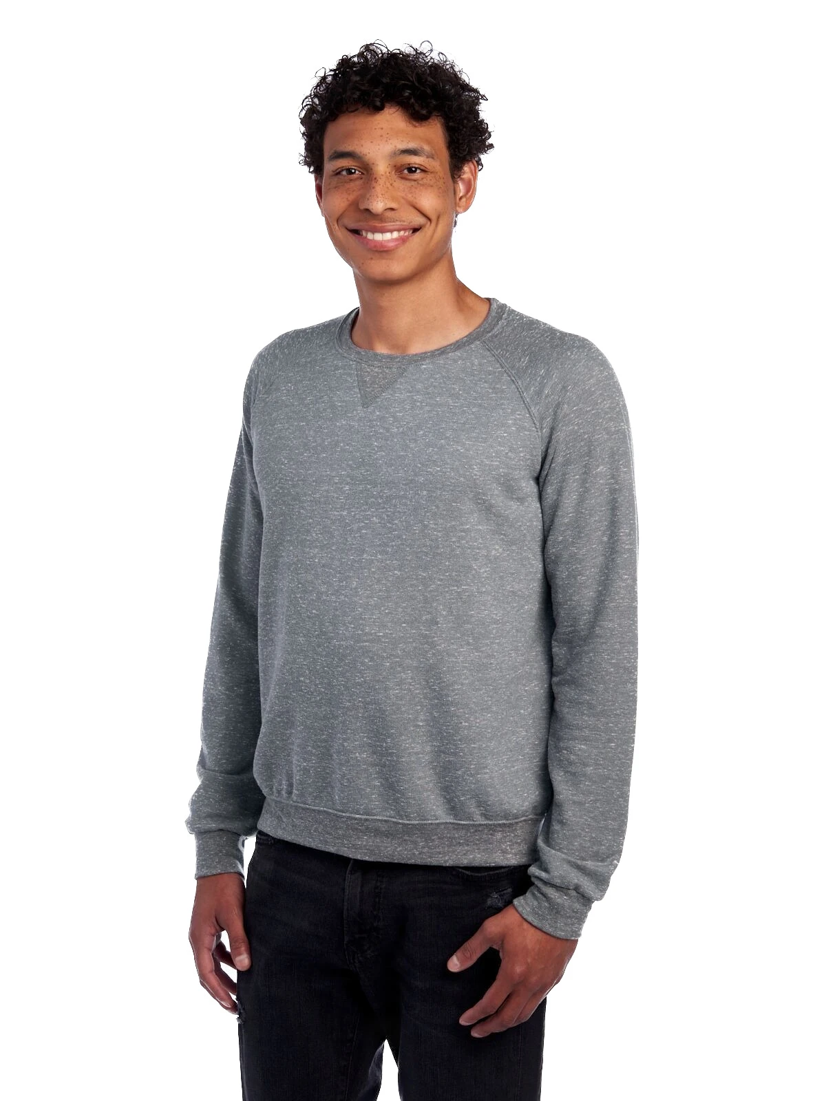 Jerzees Adult Unisex 7.2 Oz., Snow Heather French Terry Crewneck Sweatshirt 4 Jerzees Adult Unisex 7.2 Oz., Snow Heather French Terry Crewneck Sweatshirt - Image 2