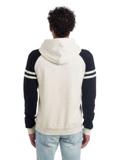Jerzees Adult Unisex Nublend® Varsity Colorblocked Raglan Hooded Sweatshirt 11 Jerzees Adult Unisex Nublend® Varsity Colorblocked Raglan Hooded Sweatshirt -Jiffyshirts Sales Store 1680065996 97CR OatmealBlackInk back