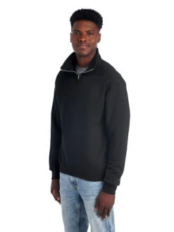Jerzees Adult Unisex 8 Oz. NuBlend® Quarter-Zip Cadet Collar Sweatshirt 19 Jerzees Adult Unisex 8 Oz. NuBlend® Quarter-Zip Cadet Collar Sweatshirt -Jiffyshirts Sales Store 1680065996 995MR Black 3qtr