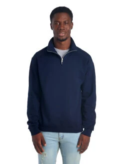 Jerzees Adult Unisex 8 Oz. NuBlend® Quarter-Zip Cadet Collar Sweatshirt 30 Jerzees Adult Unisex 8 Oz. NuBlend® Quarter-Zip Cadet Collar Sweatshirt -Jiffyshirts Sales Store 1680065996 995MR JNavy front