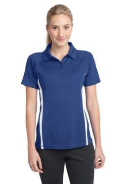 Ladies PosiCharge Micro-Mesh Colorblock Polo -Jiffyshirts Sales Store 16c5fd0e24b803