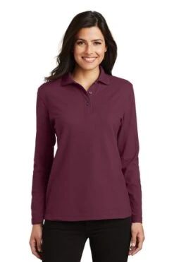 Ladies Silk Touch Long Sleeve Polo -Jiffyshirts Sales Store 17b01cc3118af8