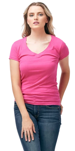 Ladies' Slim Fit Fine Jersey V-Neck -Jiffyshirts Sales Store 18035e0bc48ba8