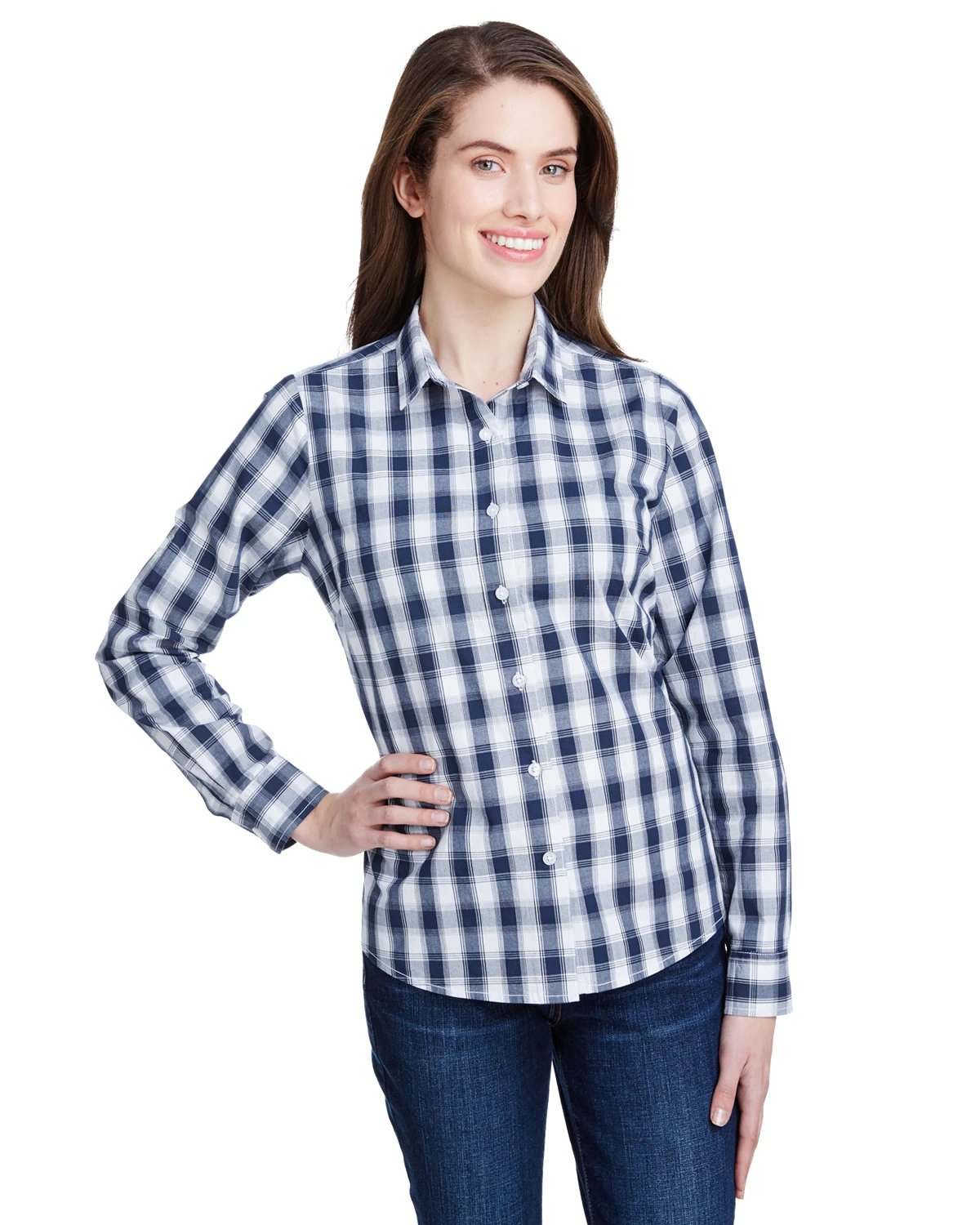 Ladies' Mulligan Check Long-Sleeve Cotton Shirt 6 Ladies' Mulligan Check Long-Sleeve Cotton Shirt - Image 4