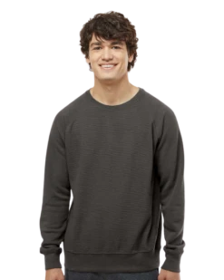 Adult Unisex Ripple Fleece Raglan Crewneck Sweatshirt