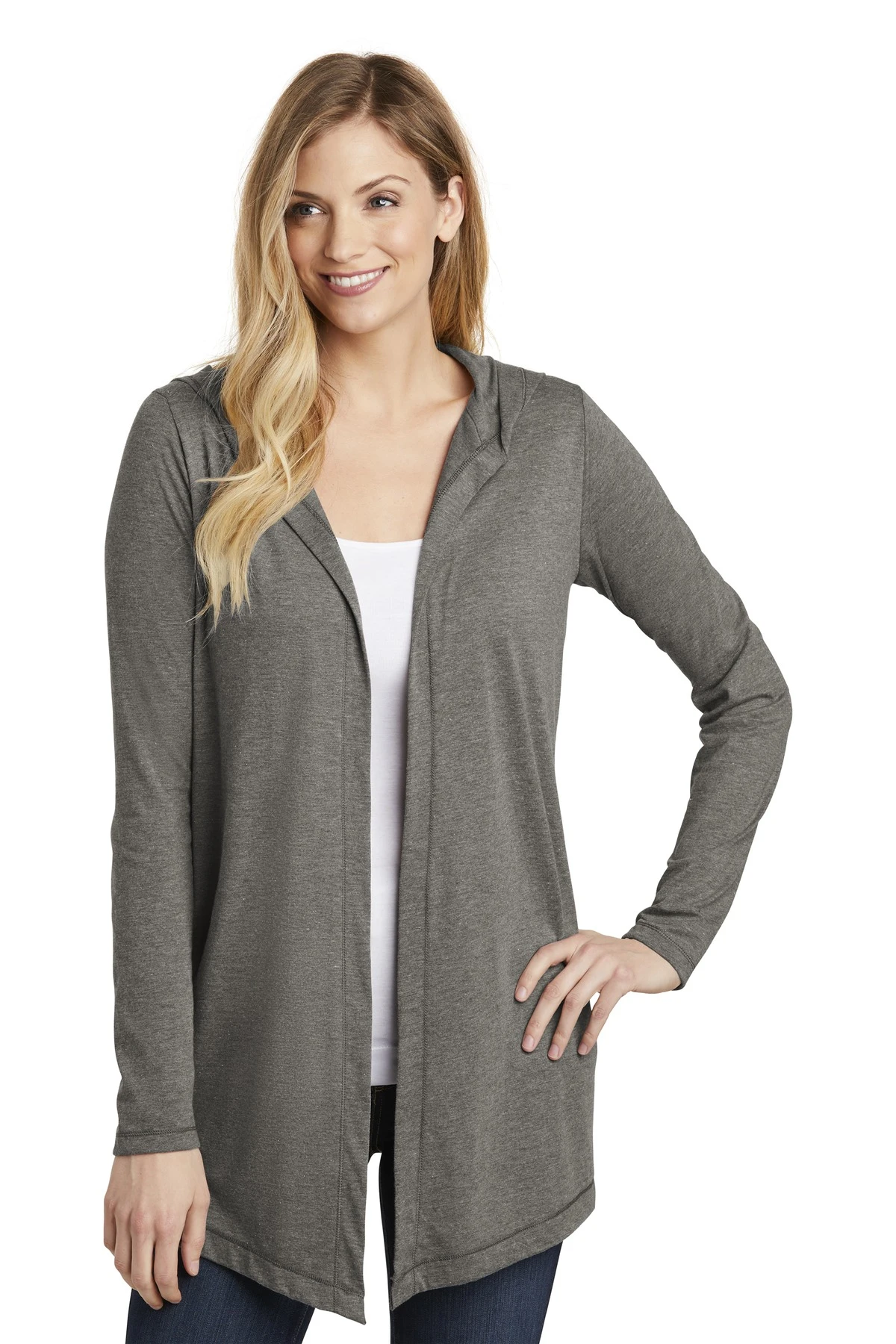 District Ladies' Perfect Tri Hooded Cardigan 7 District Ladies' Perfect Tri Hooded Cardigan - Image 5