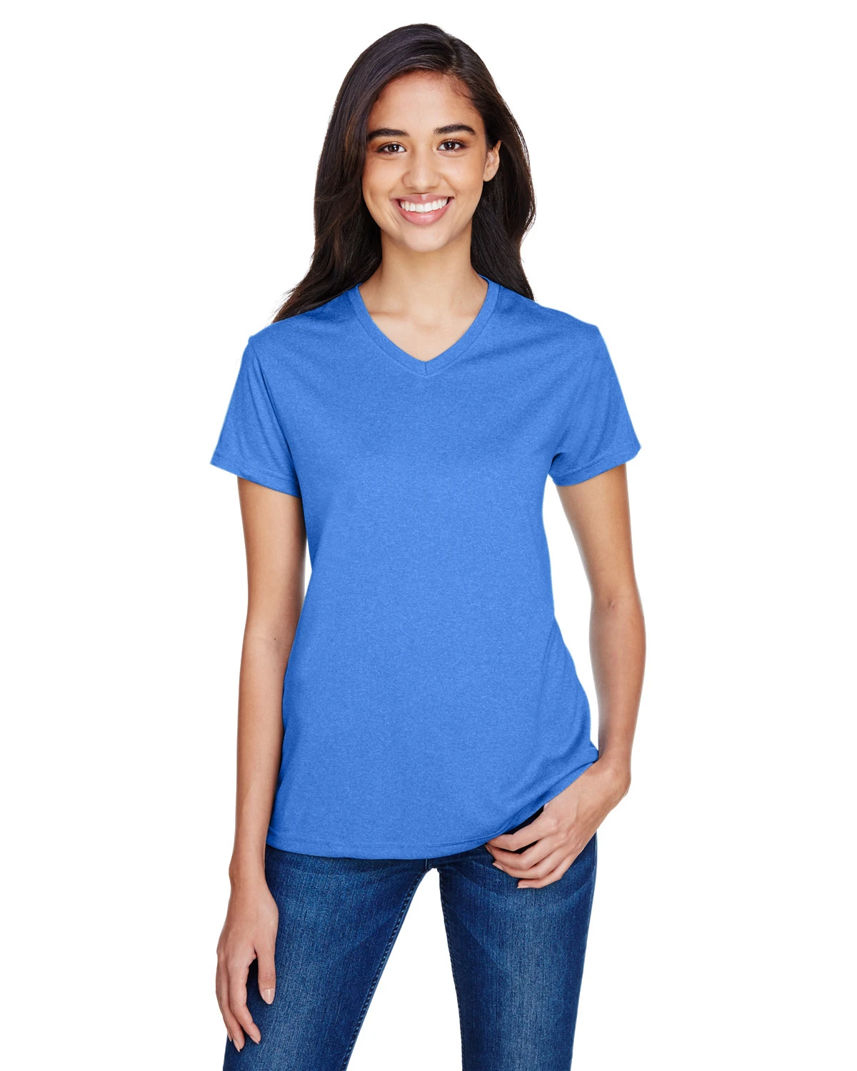 Ladies' Topflight Heather V-Neck T-Shirt 3 Ladies' Topflight Heather V-Neck T-Shirt