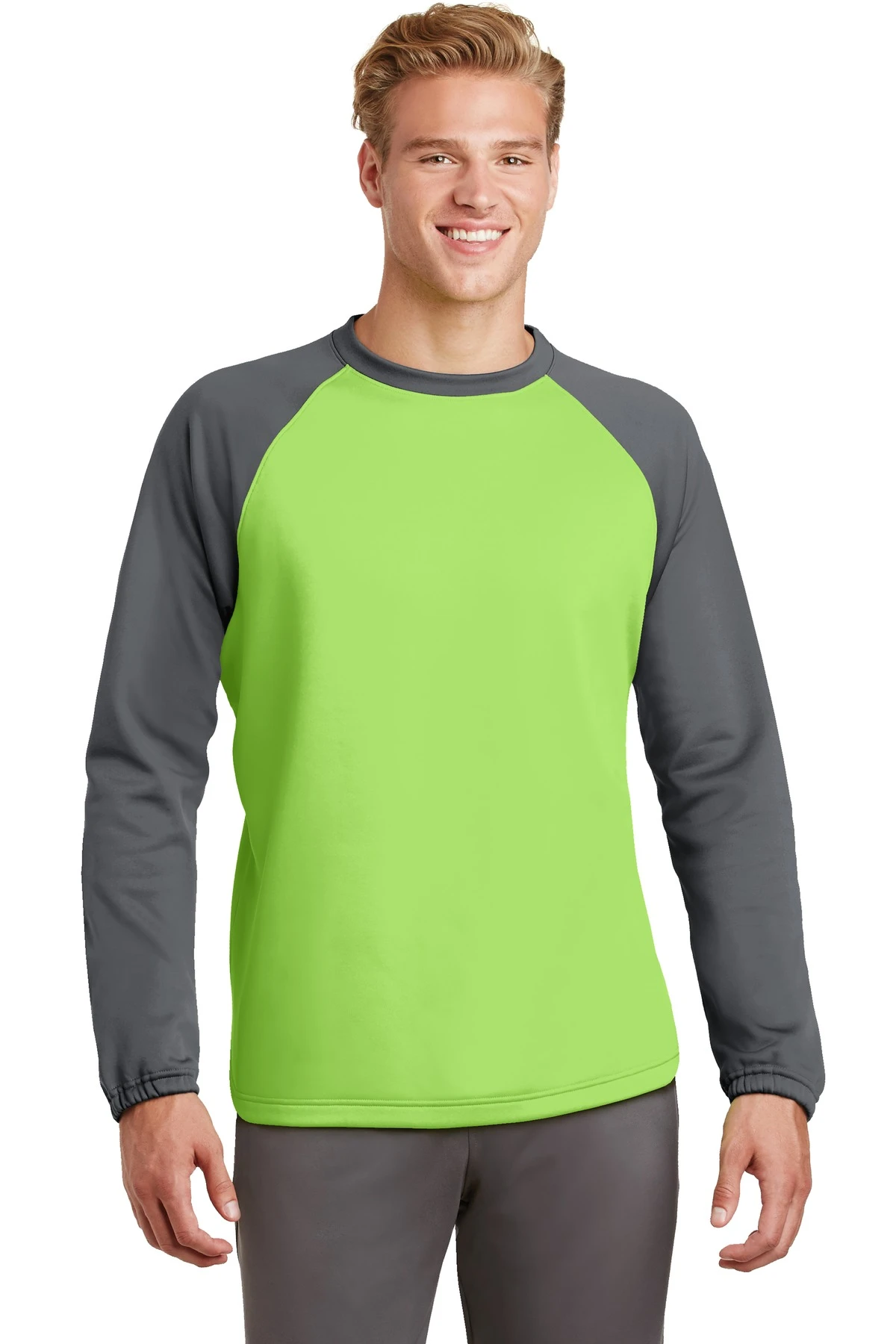 Sport-Wick Raglan Colorblock Fleece Crewneck 6 Sport-Wick Raglan Colorblock Fleece Crewneck - Image 4