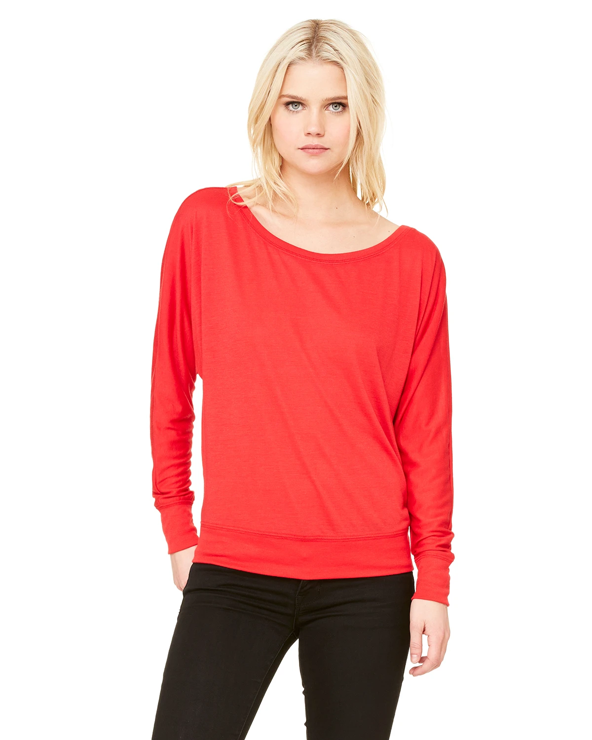 Ladies' Flowy Long-Sleeve Off Shoulder T-Shirt 8 Ladies' Flowy Long-Sleeve Off Shoulder T-Shirt - Image 6