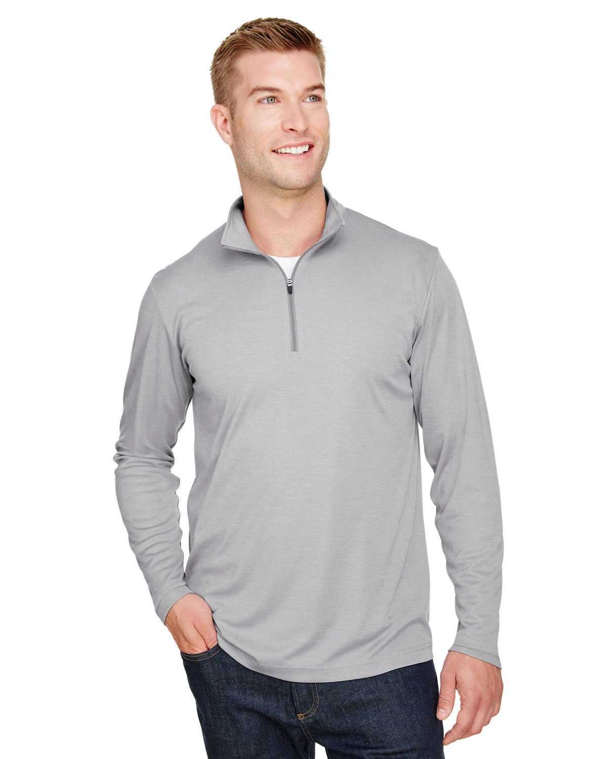 Men's Zone Sonic Heather Performance Quarter-Zip 6 Men's Zone Sonic Heather Performance Quarter-Zip - Image 4