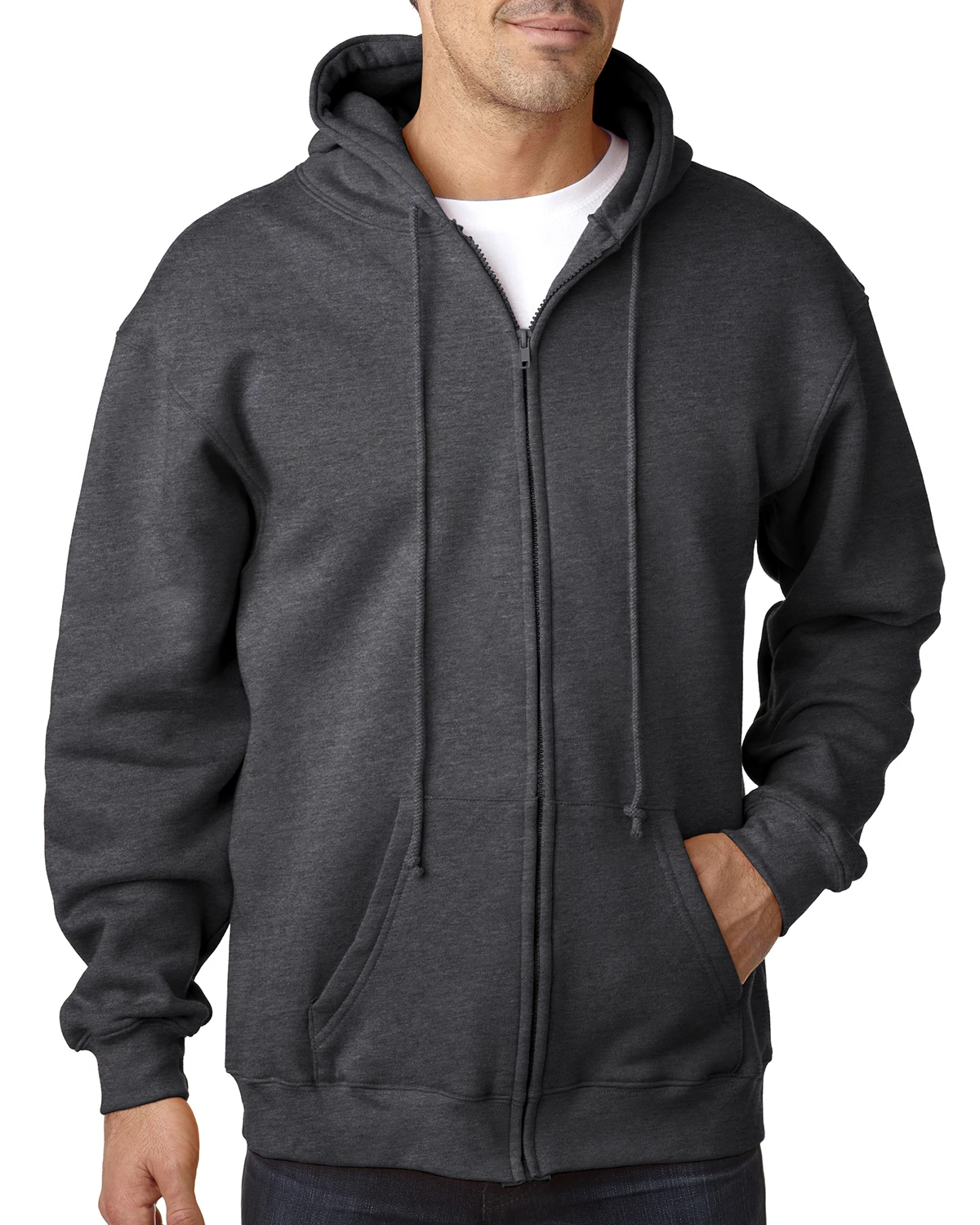 Adult Unisex 9.5oz., 80% Cotton/20% Polyester Full-Zip Hooded Sweatshirt 8 Adult Unisex 9.5oz., 80% Cotton/20% Polyester Full-Zip Hooded Sweatshirt - Image 6