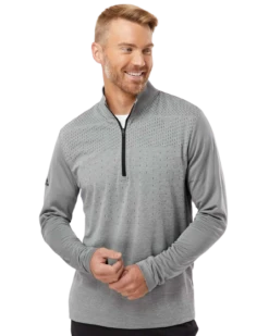 ADIDAS Unisex Heather Block Print Quarter-Zip Pullover -Jiffyshirts Sales Store 214e411d72e4c7