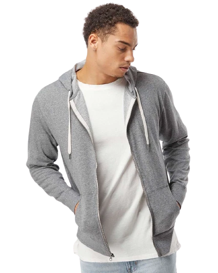 Unisex Heathered French Terry Full-Zip Hooded Sweatshirt 7 Unisex Heathered French Terry Full-Zip Hooded Sweatshirt - Image 5