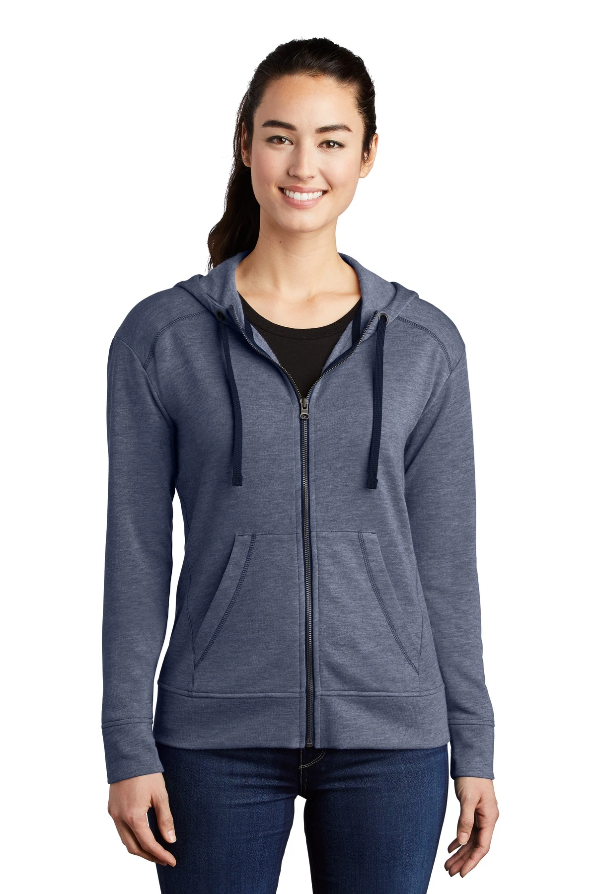 Ladies PosiCharge Tri-Blend Wicking Fleece Full-Zip Hooded Jacket 10 Ladies PosiCharge Tri-Blend Wicking Fleece Full-Zip Hooded Jacket - Image 8