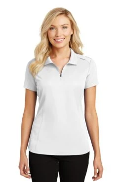 Ladies Pinpoint Mesh Zip Polo -Jiffyshirts Sales Store 26188f8c23a3da