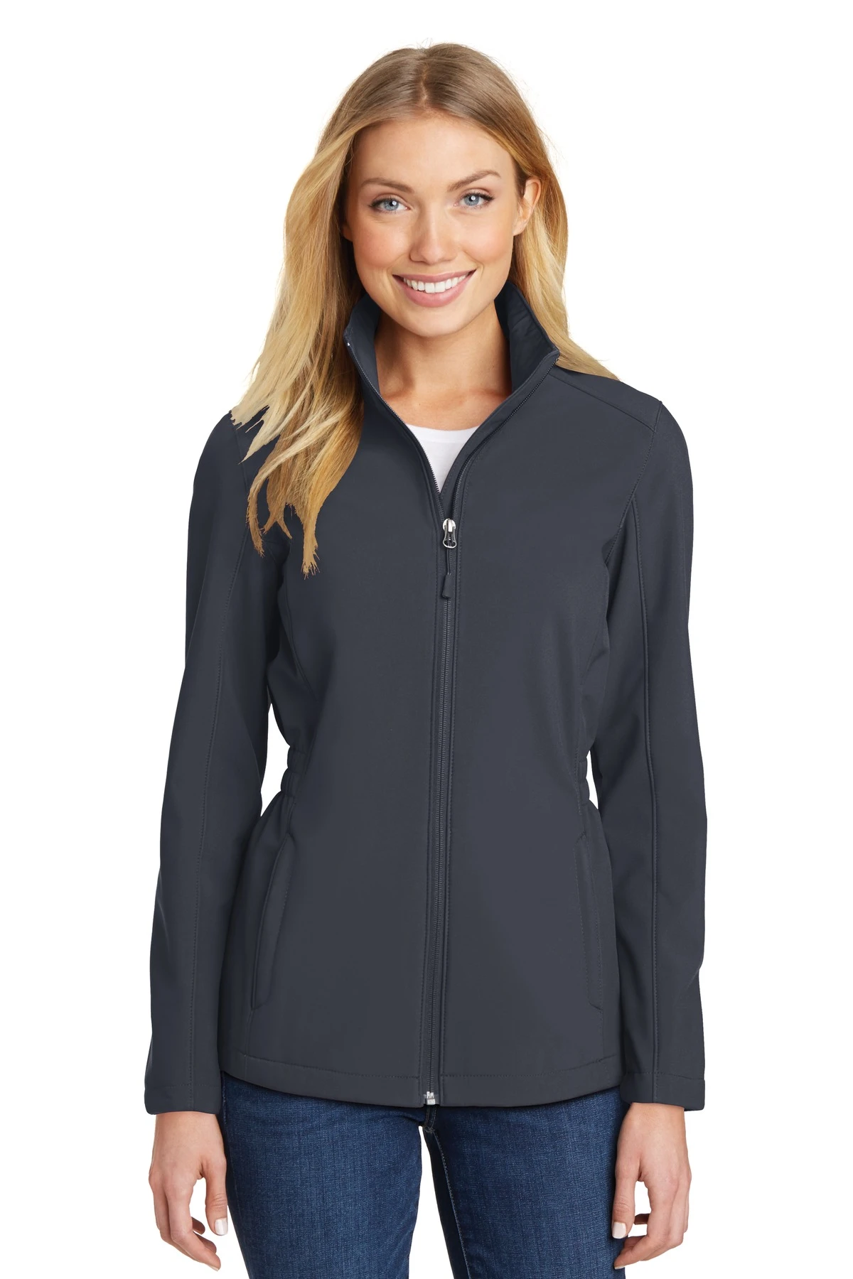 Ladies Cinch-Waist Soft Shell Jacket 6 Ladies Cinch-Waist Soft Shell Jacket - Image 4