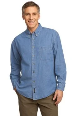 Unisex Long Sleeve Value Denim Shirt -Jiffyshirts Sales Store 2740f0829faf1f