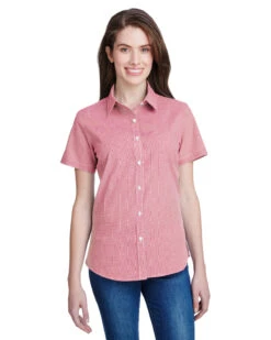 Ladies' Microcheck Gingham Short-Sleeve Cotton Shirt 12 Ladies' Microcheck Gingham Short-Sleeve Cotton Shirt -Jiffyshirts Sales Store 2798bb9f9fe712
