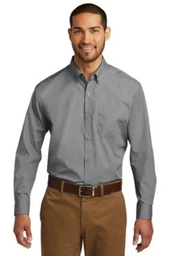 Men's Long Sleeve Carefree Poplin Shirt
